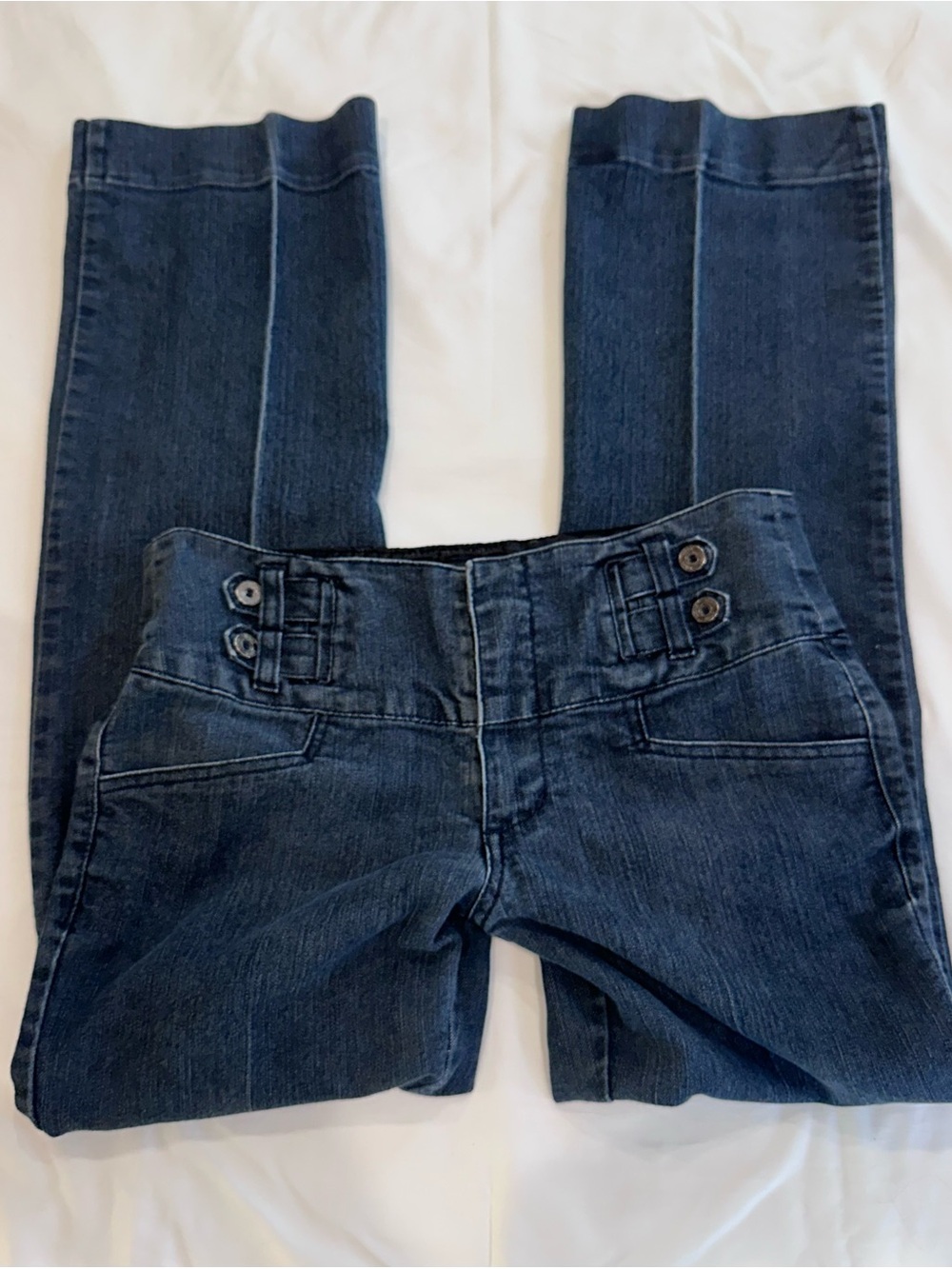 Women’s Vintage Style Boom Boom Dark Blue Low Rise Jeans